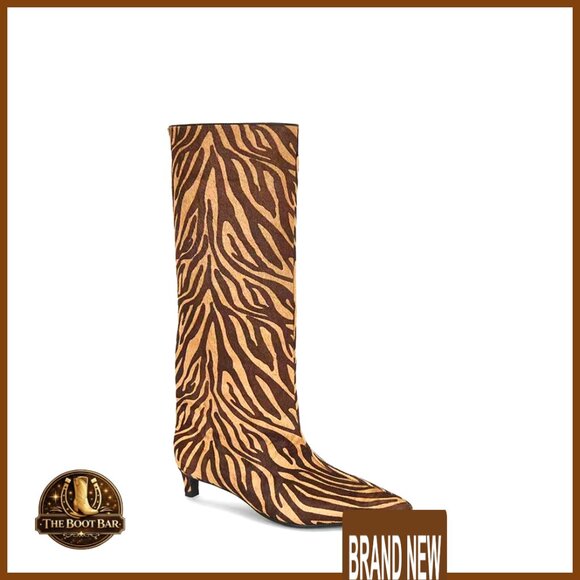 Knee High Boots Pointed Toe Kitten Heel Faux Suede Chic Classic Elegant Casual